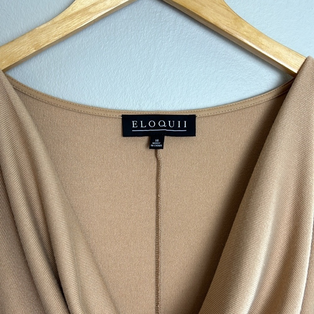 Eloquii Cowl Neck Dress 16 Comfort Casual Career Long Sleeve Elegant Simple Plus - Picture 6 of 12